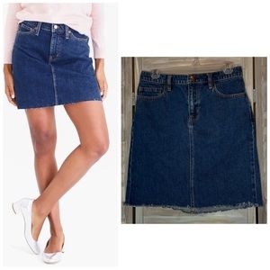 J. Crew Factory denim blue jean skirt 5 pocket style raw hem style G8498 size 6